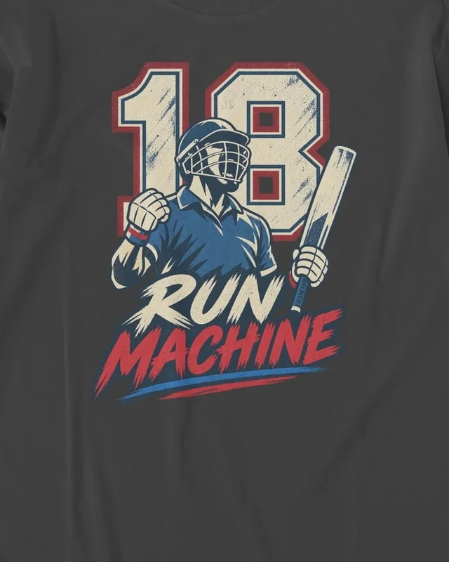 Run Machine 18 Long-Sleeve T-Shirt in Black — design detail