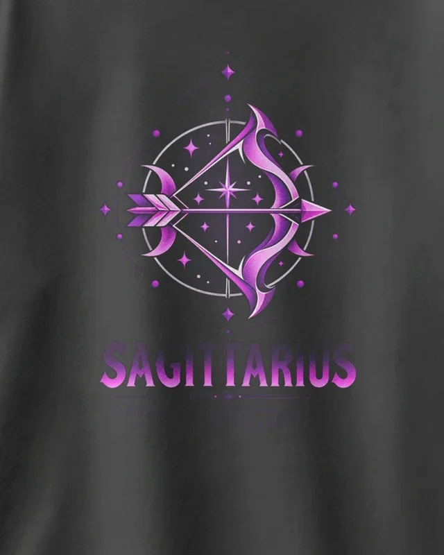 Sagittarius Oversized T-Shirt in Black — design detail