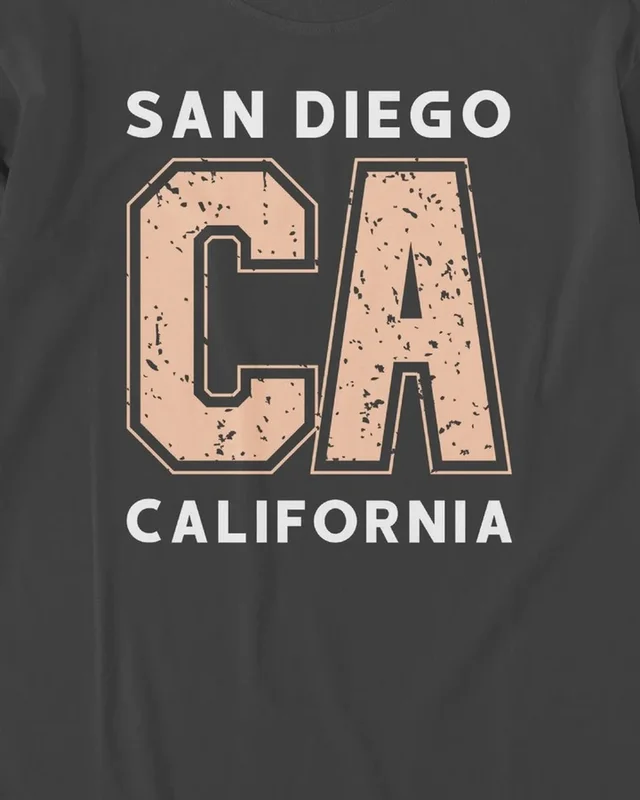 San Diego CA California Long-Sleeve T-Shirt in Black — design detail
