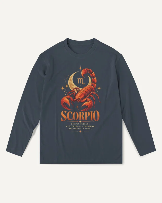 Scorpio Long-Sleeve T-Shirt in Navy Blue — front