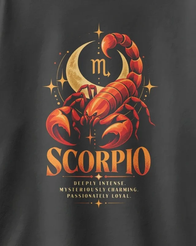 Scorpio Oversized T-Shirt in Black — design detail