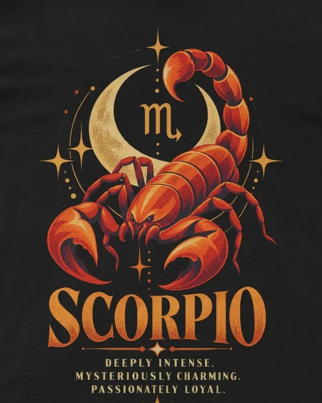 Scorpio Regular T-Shirt in Black — design detail