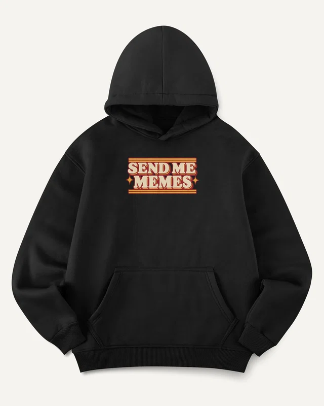 Send Me Memes Graphic Hoodie in Black — front
