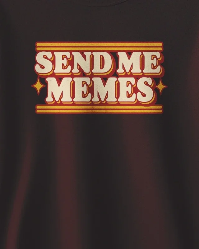 Send Me Memes Sweatshirt in Maroon — design detail