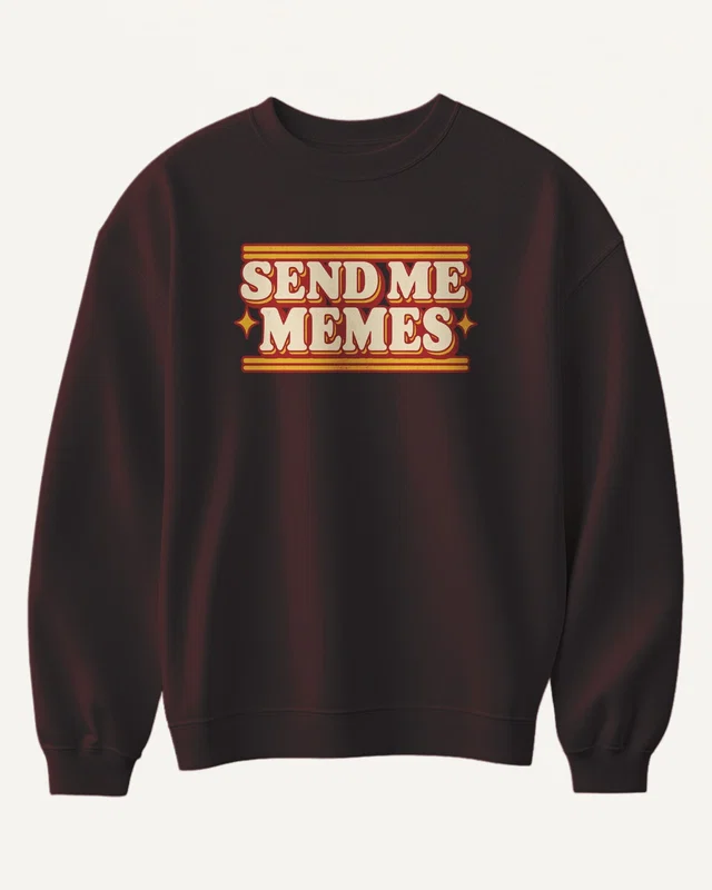 Send Me Memes Sweatshirt in Maroon — front