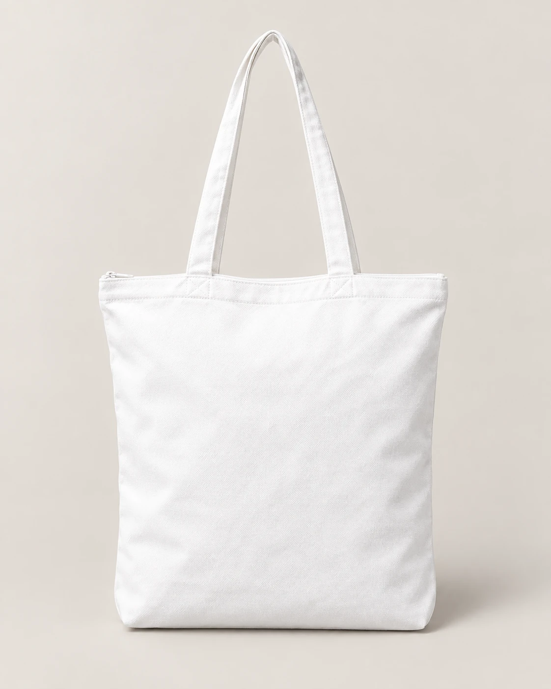 Essential Cotton Canvas Zipper Tote Bag — plain product front