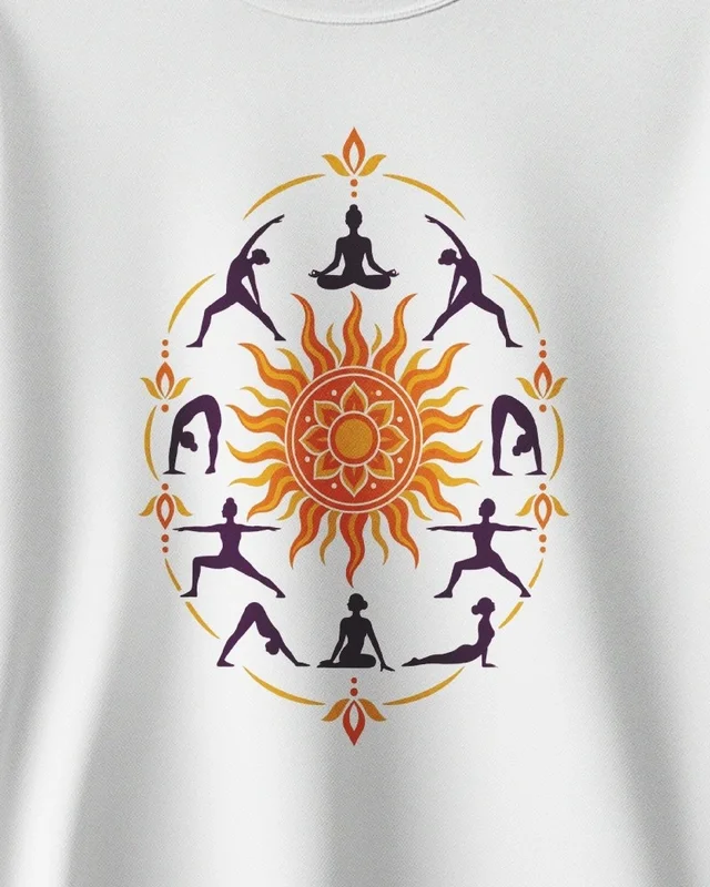 Surya Namaskar Sweatshirt in White — design detail