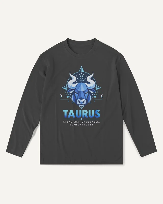 Taurus Long-Sleeve T-Shirt in Black — front