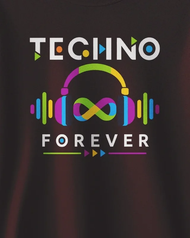 Techno Forever Sweatshirt in Maroon — design detail