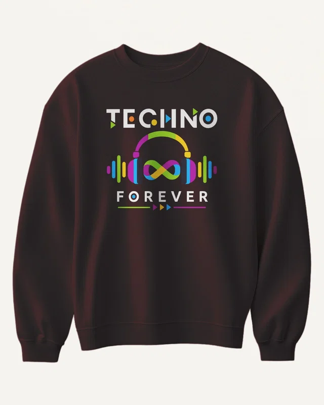 Techno Forever Sweatshirt in Maroon — front