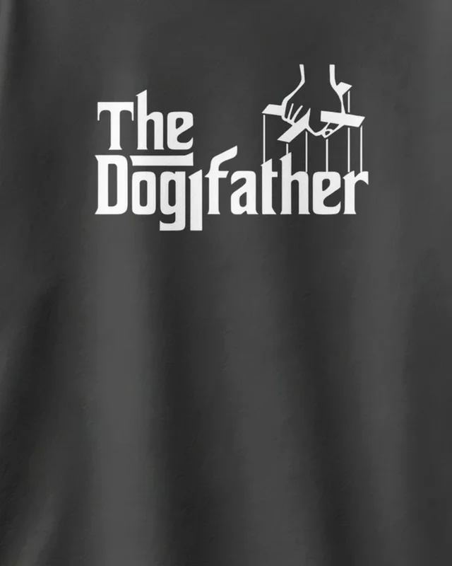 The Dogfather Oversized T-Shirt in Black — design detail