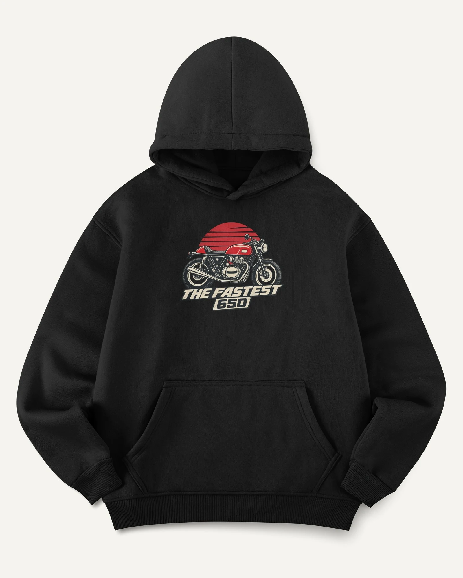 The Fastest 650 Graphic Hoodie in Black — front The Fastest 650 Graphic Hoodie in Black — front