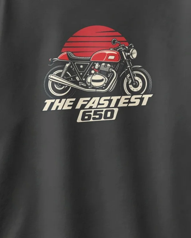 The Fastest 650 Oversized T-Shirt in Black — design detail