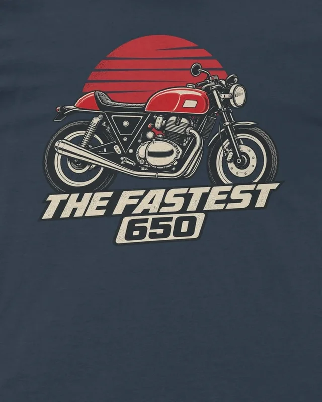 The Fastest 650 Regular T-Shirt in Navy Blue — design detail
