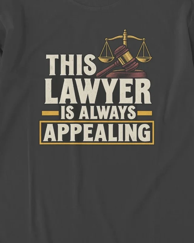This Lawyer Is Always Appealing Long-Sleeve T-Shirt in Black — design detail