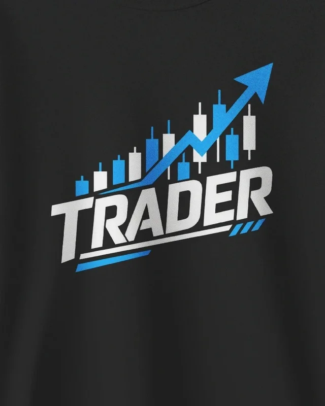 Trader Rising Chart Sweatshirt in Black — design detail