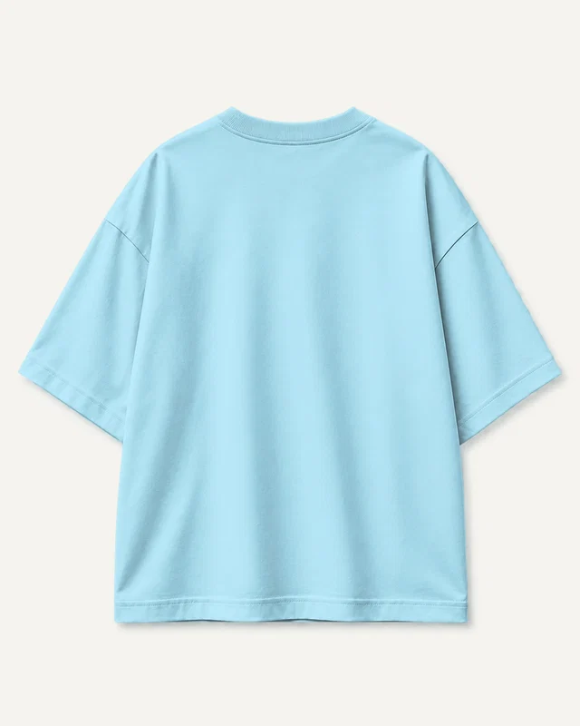 Unisex Oversized Classic T-Shirt in Baby Blue — plain back
