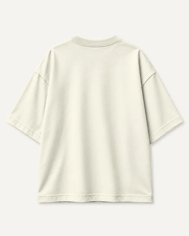 Unisex Oversized Classic T-Shirt in Off White — plain back