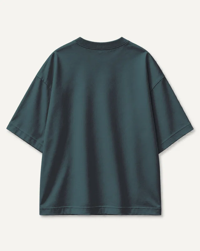 Unisex Oversized Classic T-Shirt in Petrol Blue — plain back