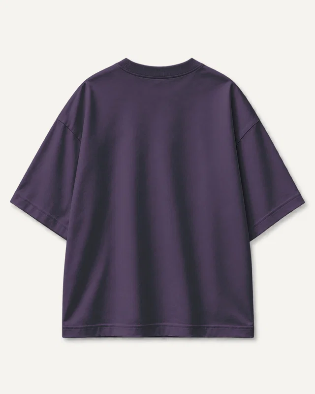 Unisex Oversized Classic T-Shirt in Purple — plain back