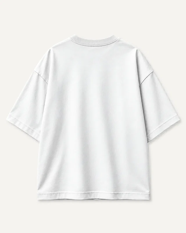 Unisex Oversized Classic T-Shirt in White — plain back