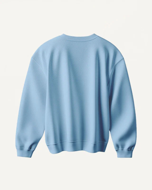 Unisex Sweatshirt in Baby Blue — plain back