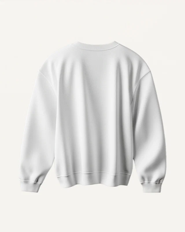 Unisex Sweatshirt in White — plain back