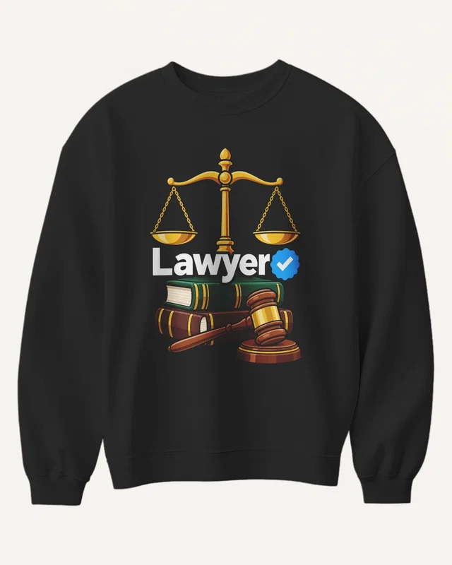 Verified Lawyer Sweatshirt in Black — front