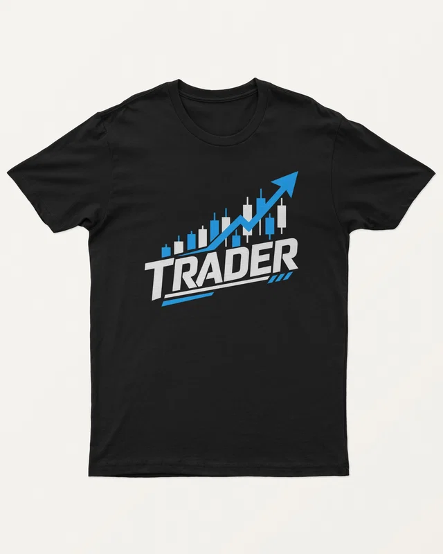 Trader Rising Chart Regular T-Shirt in Black — front