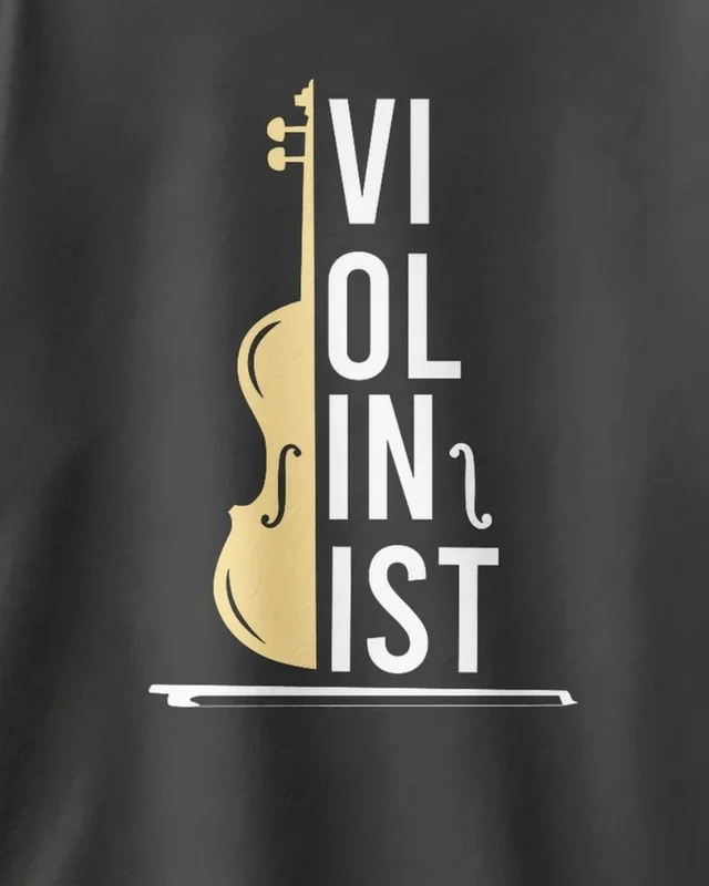 Violinist Oversized T-Shirt in Black — design detail