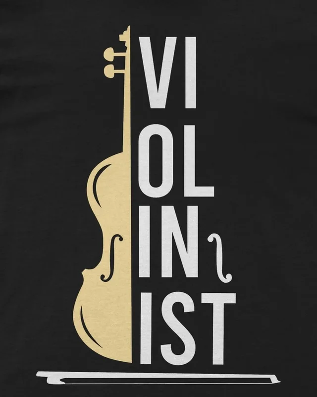 Violinist Regular T-Shirt in Black — design detail