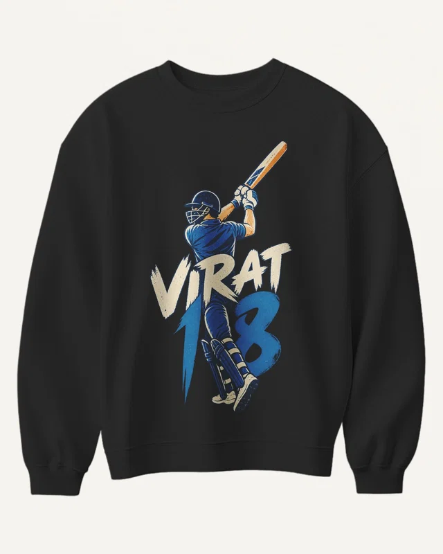 Virat 18 Sweatshirt in Black — front