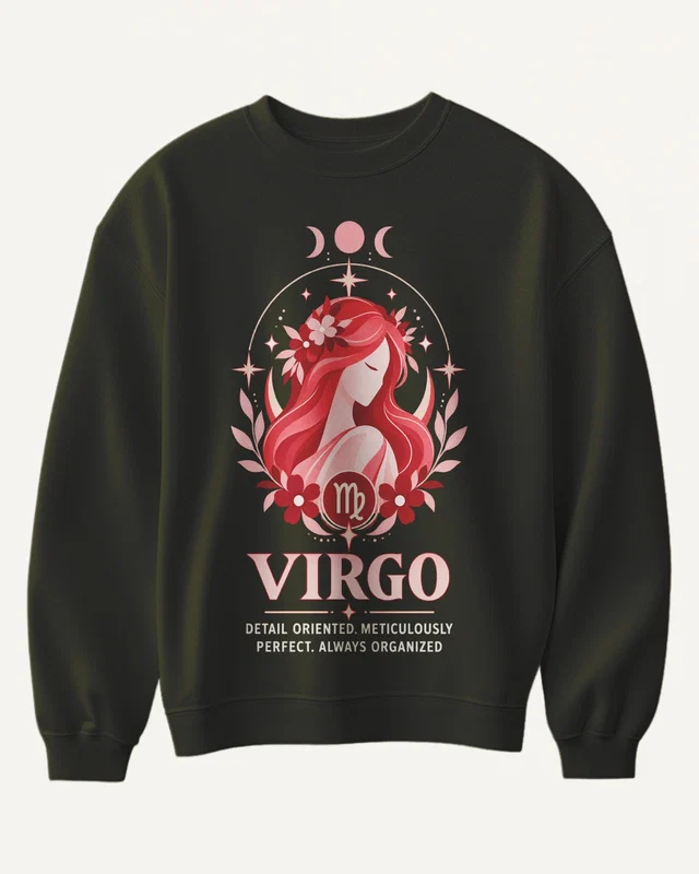 Virgo Sweatshirt in Olive Green — front
