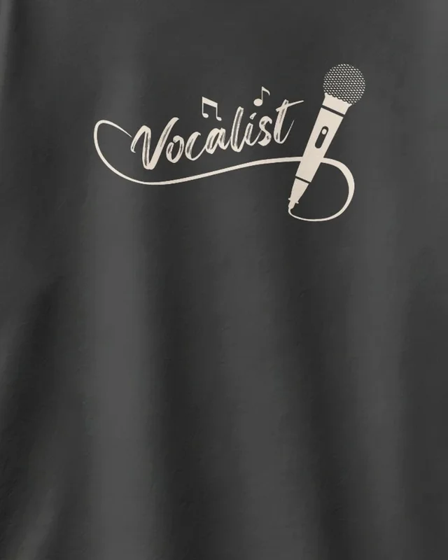 Vocalist Oversized T-Shirt in Black — design detail