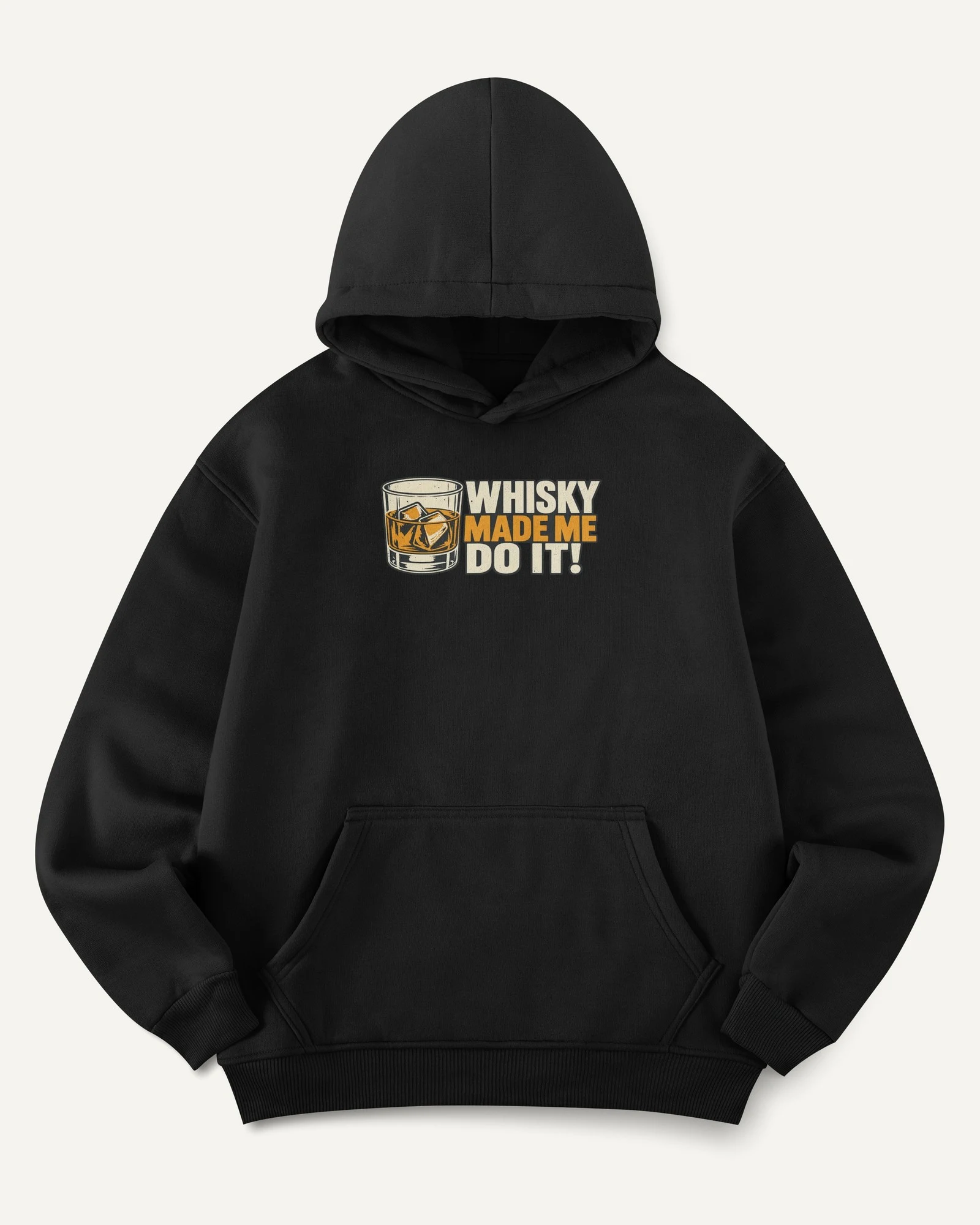 Whisky Made Me Do It Graphic Hoodie in Black — front Whisky Made Me Do It Graphic Hoodie in Black — front