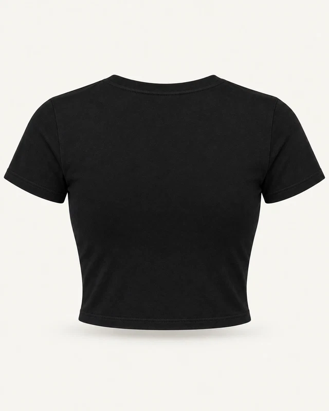 Women’s Crop Top in Black — plain back