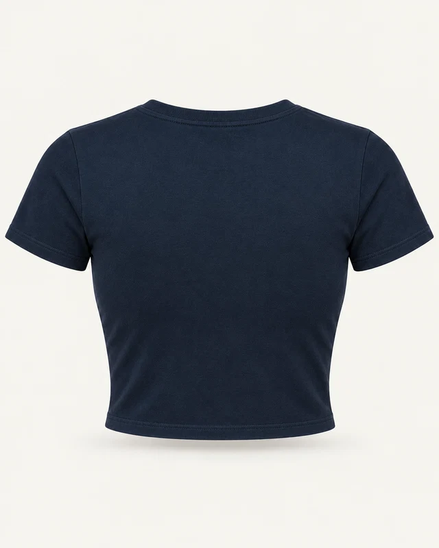 Women’s Crop Top in Navy Blue — plain back