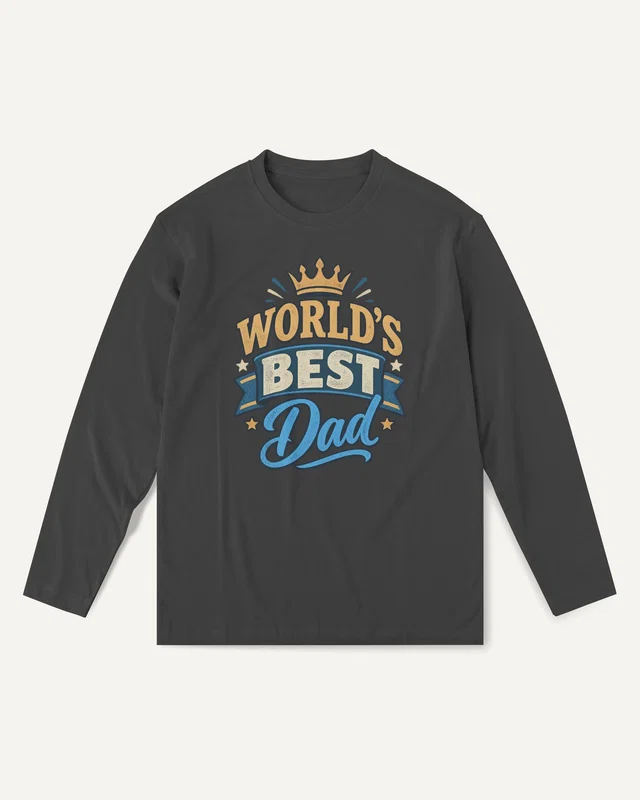 World's Best Dad Long-Sleeve T-Shirt in Black — front