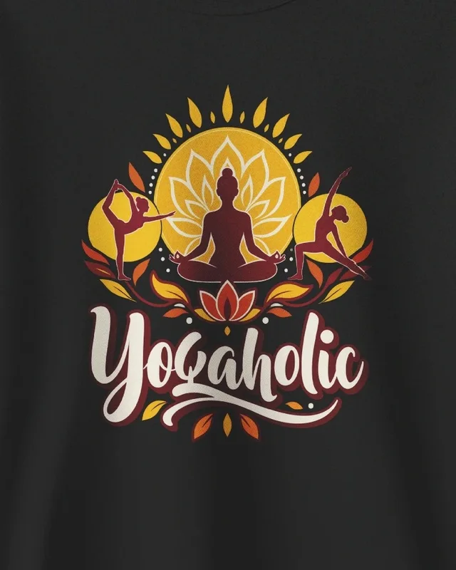 Yogaholic Sweatshirt in Black — design detail