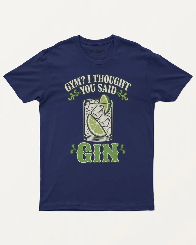 Gym I Thought You Said Gin Regular T-Shirt in Royal Blue — front